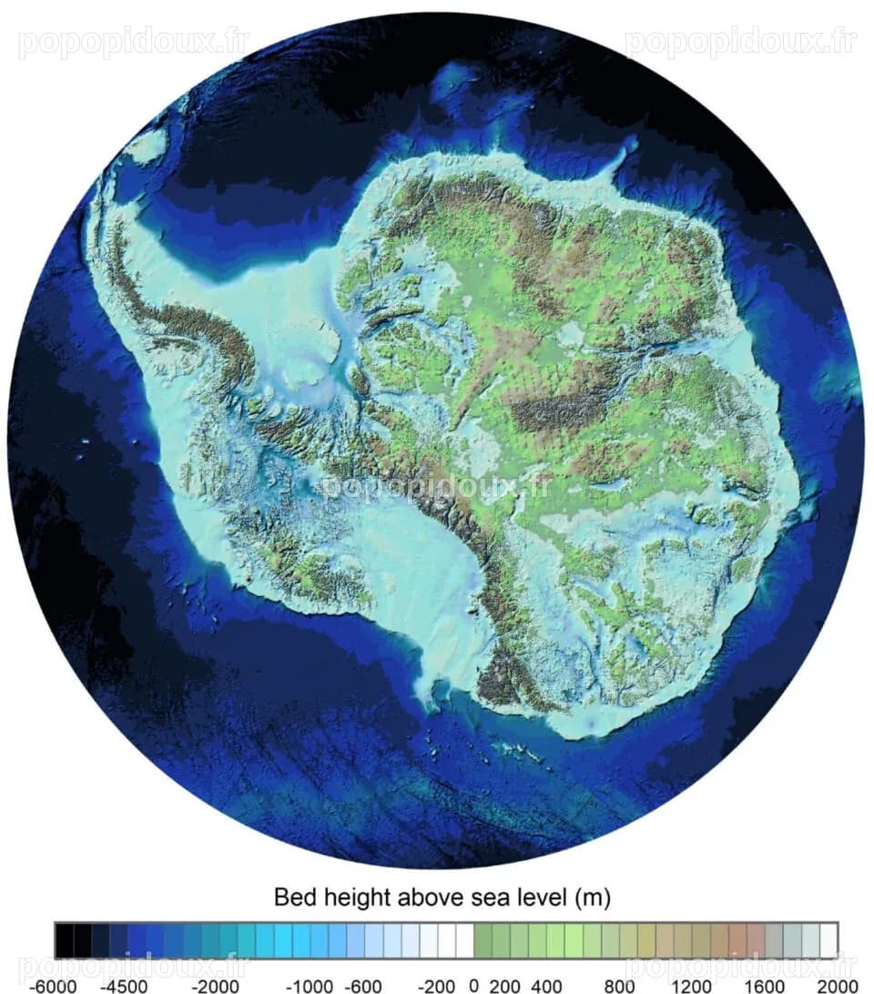 Cartographie numérique: Carte détaillée du paysage sous la calotte ...