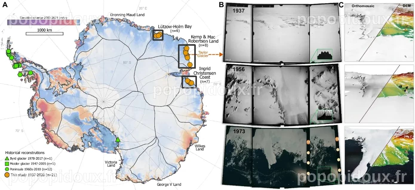 Des images d'archives montrent l'évolution de glaciers de l'Antarctique ...