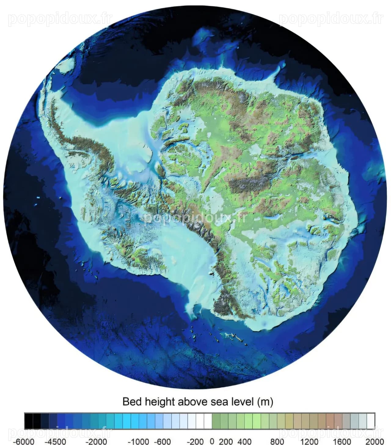 Voici à quoi ressemblerait l’Antarctique sans glace : cette carte ...