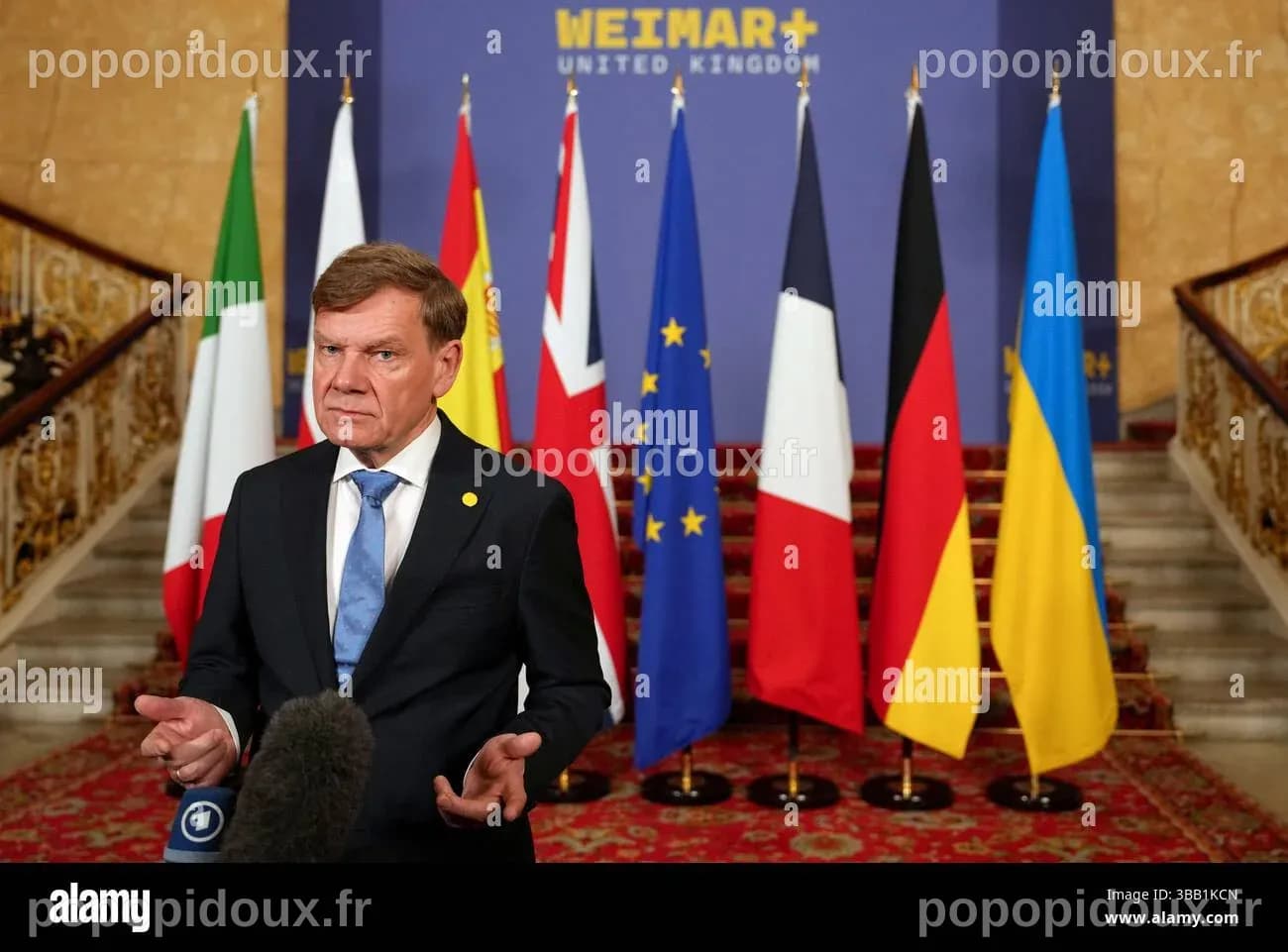 Le ministre allemand des Affaires étrangères Johann Wadephul s'adresse ...