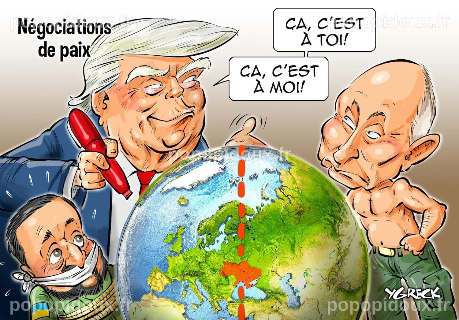 La caricature d’Ygreck en vidéo: Trump et Poutine négocient la paix | JDQ