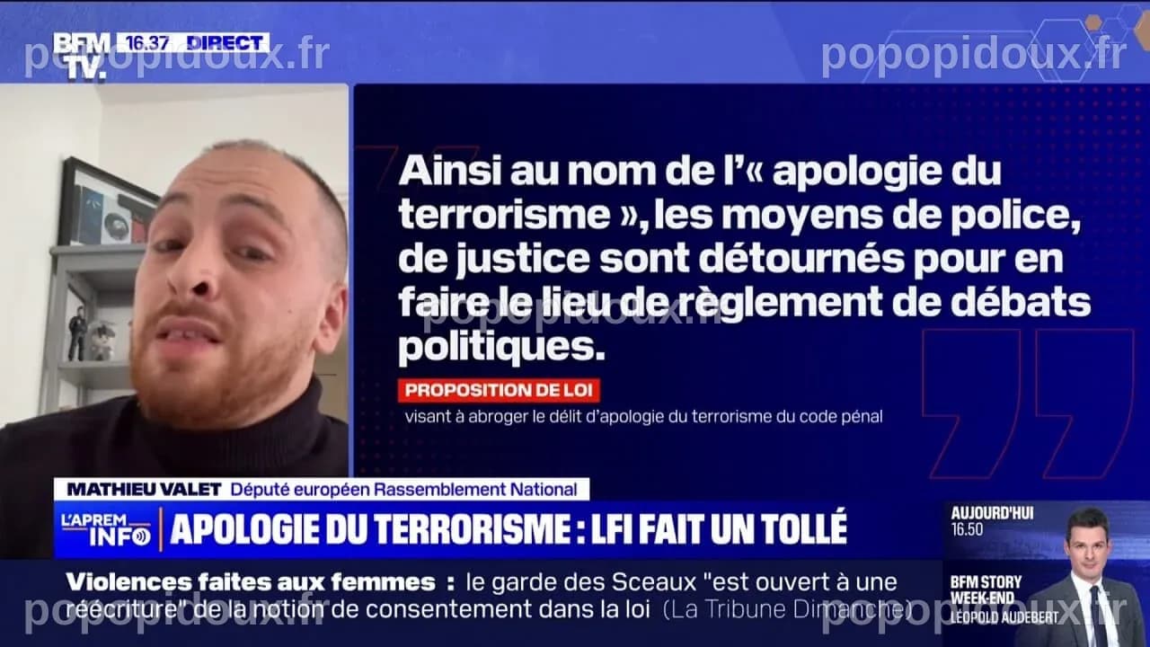 Proposition LFI d'abroger le délit d'apologie du terrorisme: "La France ...