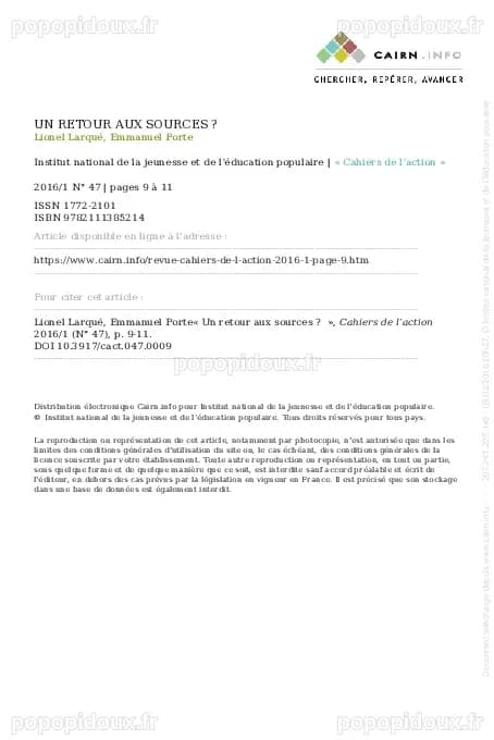 (PDF) Un retour aux sources
