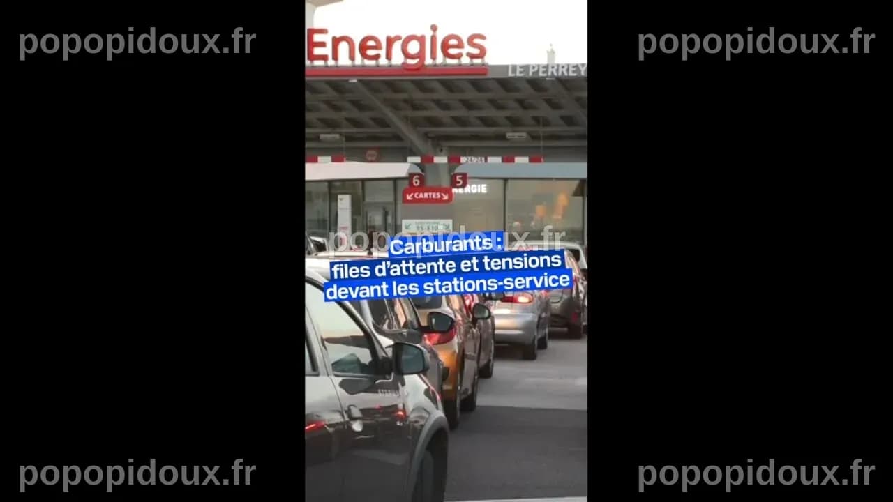 Carburants: longues files d'attente et tensions devant les stations-service