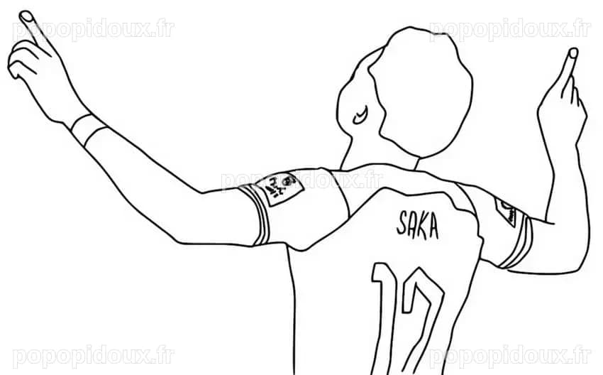 Arsenal Bukayo Saka coloring page - Download, Print or Color Online for ...