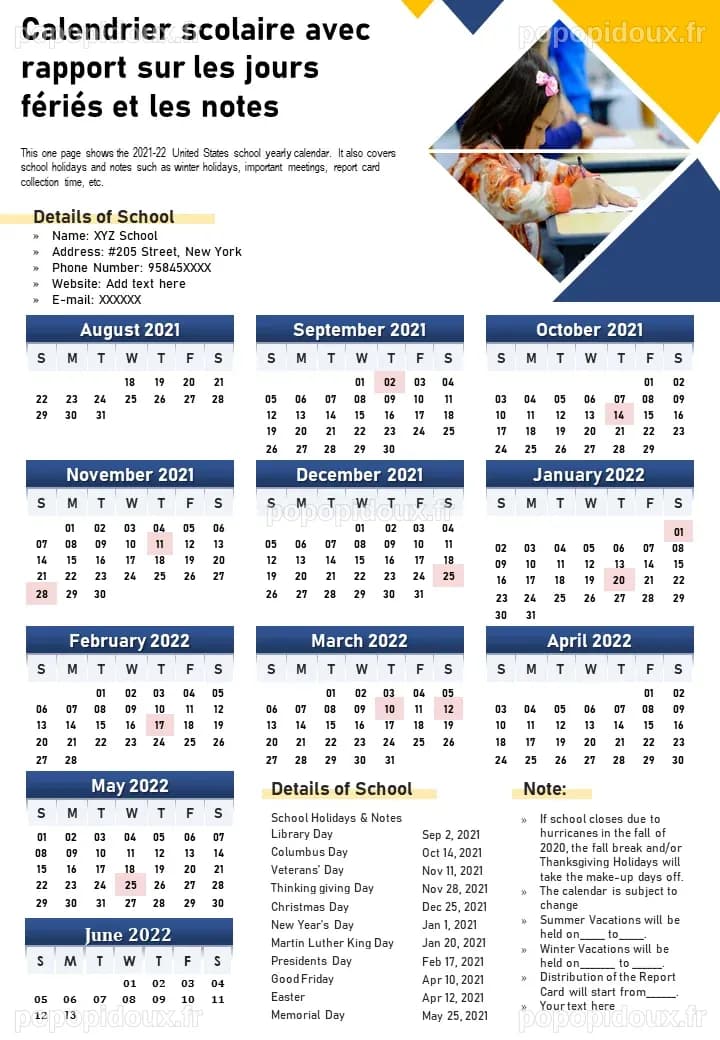 Top 5 des modèles de calendrier scolaire avec exemples et échantillons
