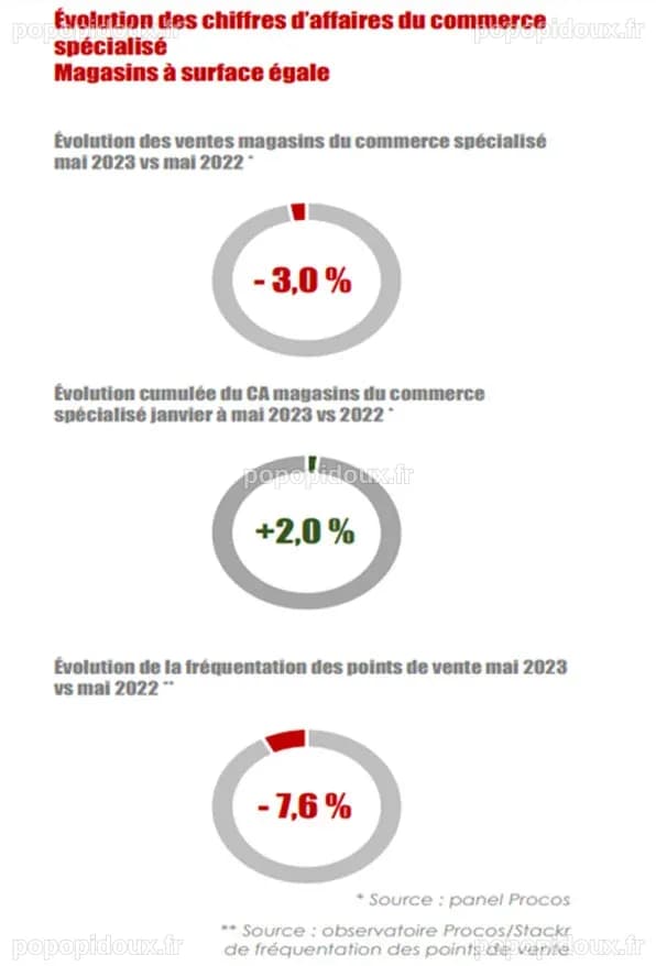 Le commerce spécialisé en chute préoccupante sur le mois de mai
