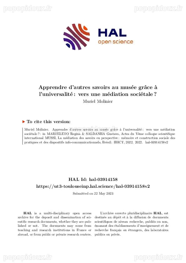 (PDF) Apprendre d'autres savoirs au musée grâce à l'universalité : vers ...