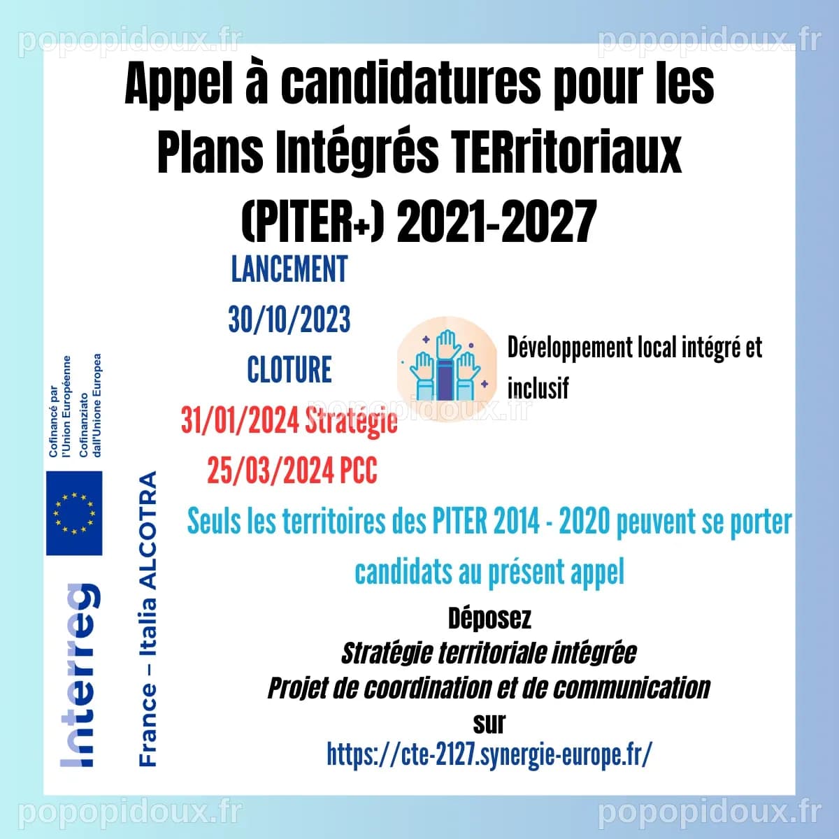 Report de la date limite de dépôt des projets de coordination et de ...