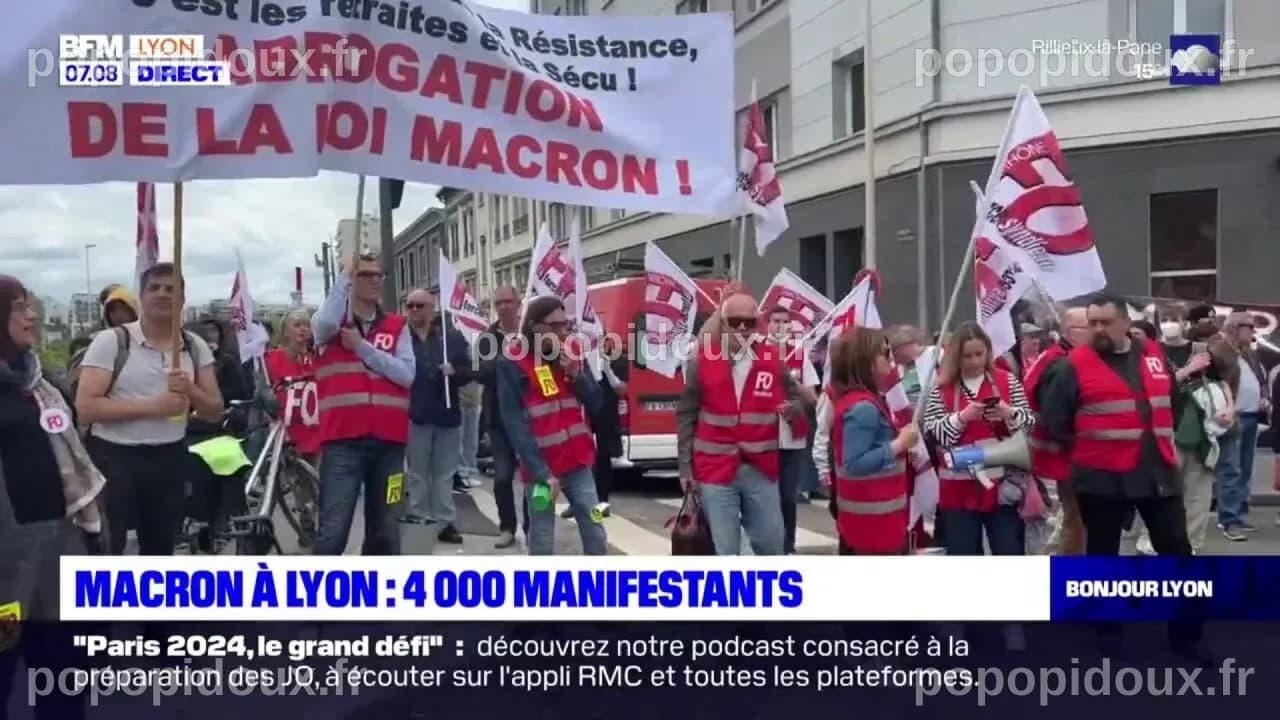 Lyon: environ 4000 manifestants en marge de la visite d'Emmanuel Macron