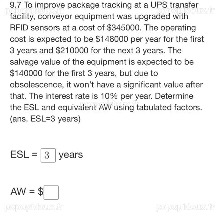 Solved 9.7 To improve package tracking at a UPS transfer | Chegg.com