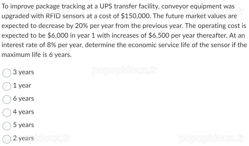 Solved To improve package tracking at a UPS transfer | Chegg.com