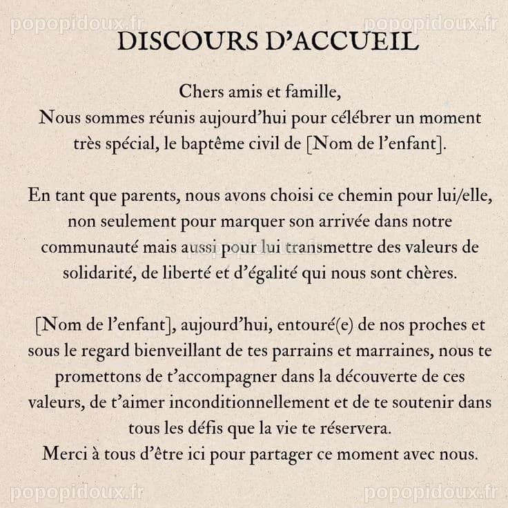 Guide pratique pour rédiger un discours émouvant pour un baptême civil ...