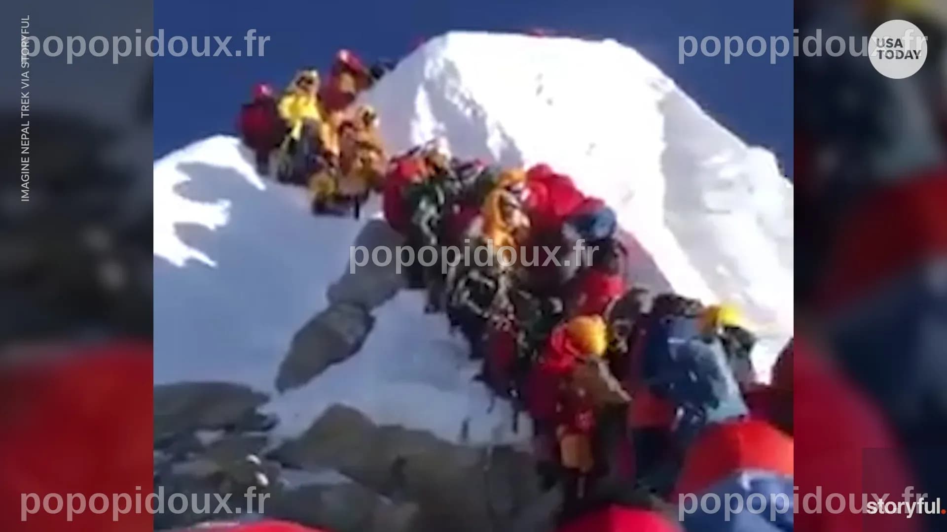 Mount Everest climbers lined up at 'death zone'