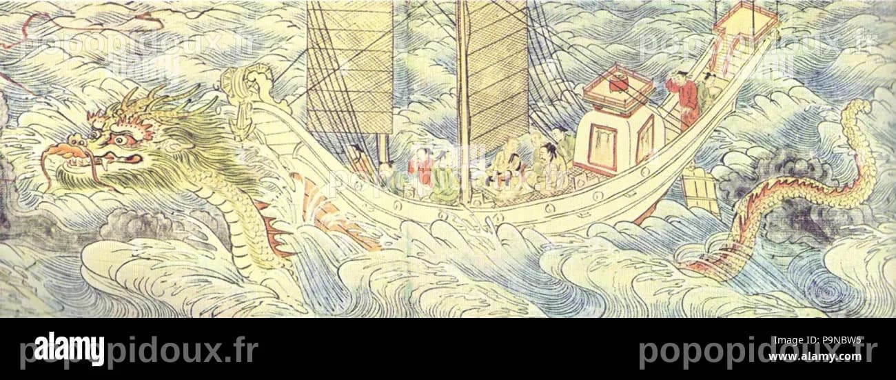 334 Zemmyō métamorphosée en dragon par le peintre japonais Enichibō ...