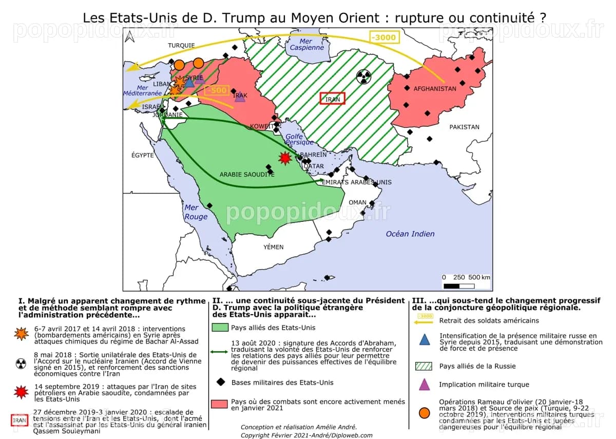 Carte. Les Etats-Unis de Donald Trump au Moyen-Orient: rupture ou ...