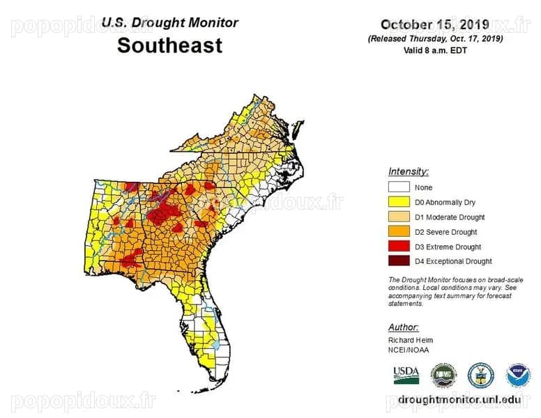 Southeast Drought Status Update - October 2019 | October 17, 2019 ...