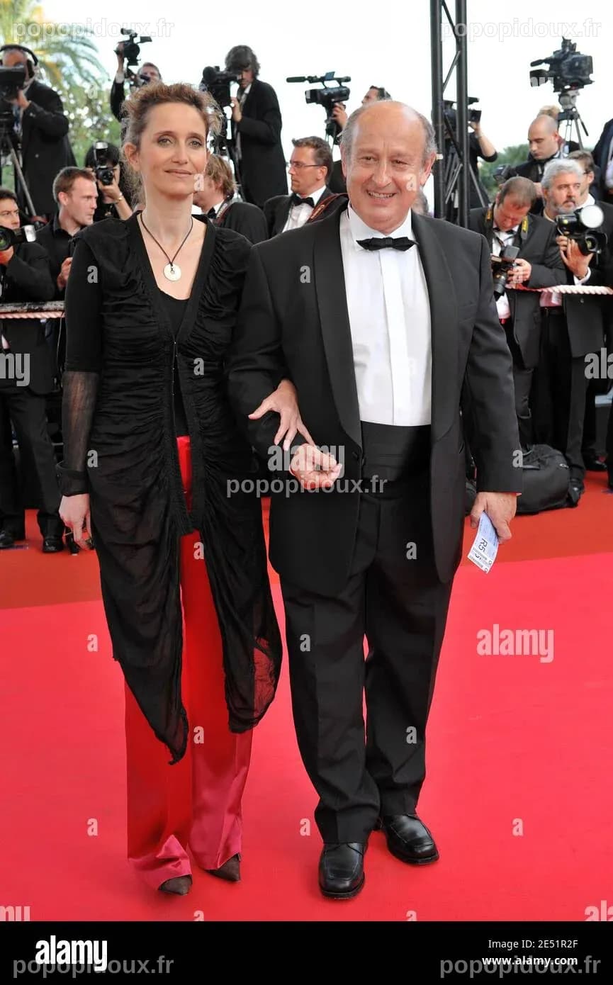 Michel Jonasz with his wife seen arriving at the Palais des Festivals ...