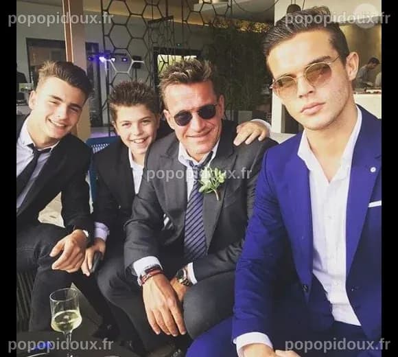 Photo : Benjamin Castaldi et ses trois fils, Simon, Julien et Enzo ...