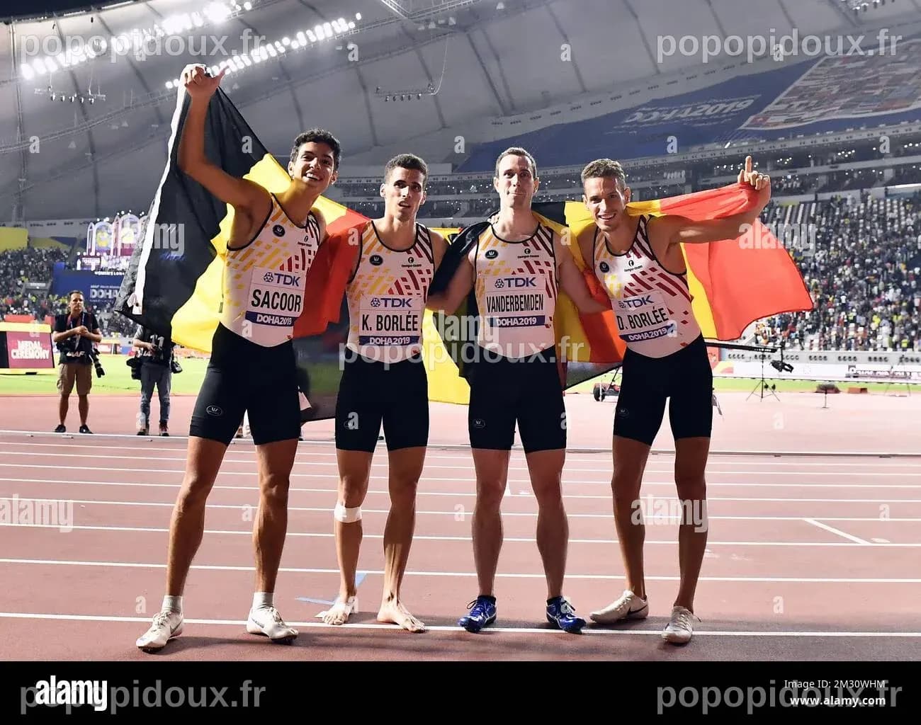 L-R, Tornados Belges, Jonathan Sacoor Belge, Kevin Borlee Belge, Robin ...