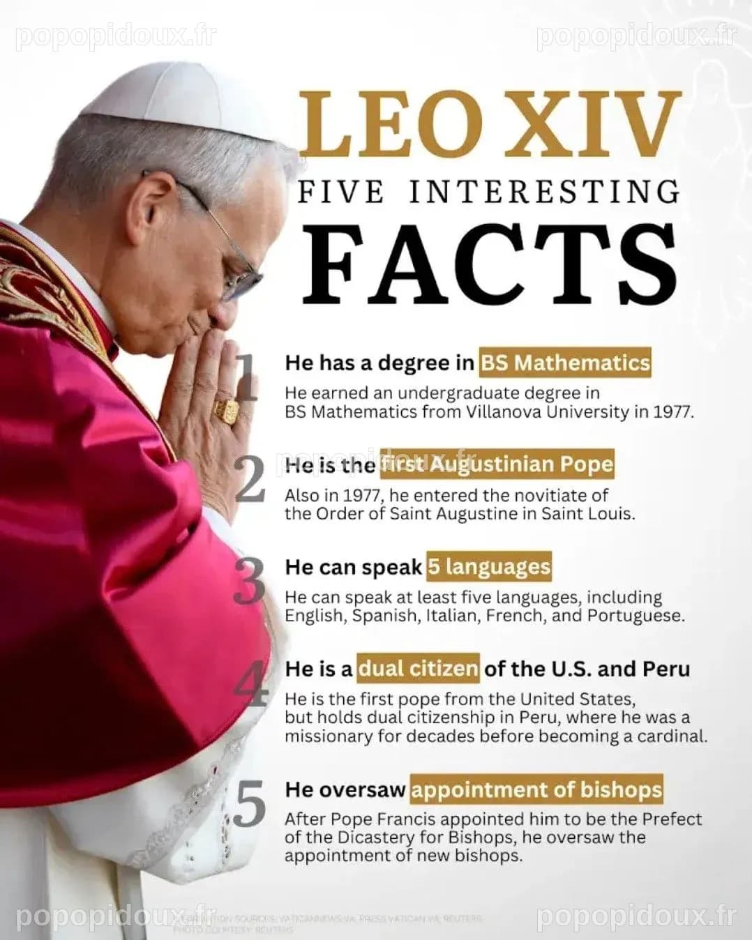 POPE LEO XIV - 5 INTERESTING FACTS | Catholic beliefs, Catholic popes ...