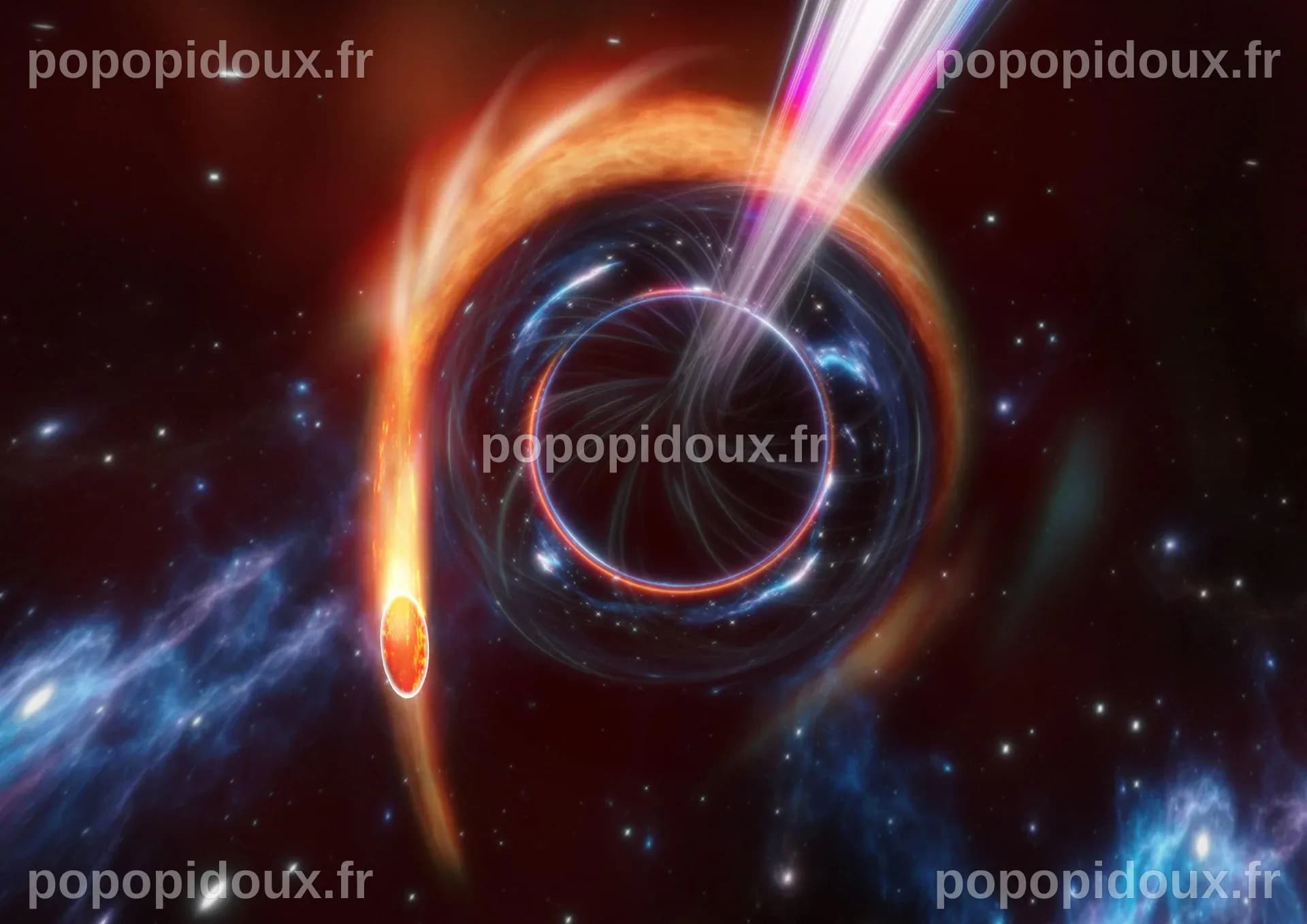 Des trous noirs percutant des étoiles brûlantes pourraient être à l'origine de mystérieux éclats bleus dans l'univers
