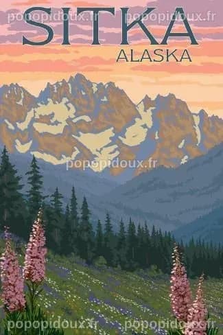 'Sitka, Alaska - Bear and Cubs Spring Flowers' Art Print - Lantern ...